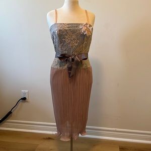 Pink and grey lace dress. Can dress up or down.